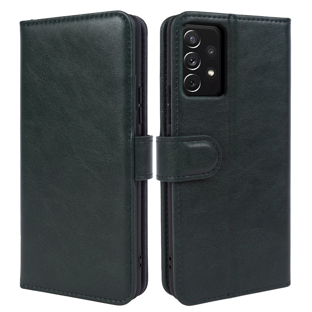For Samsung Galaxy A72 5G 4G Protective Phone Case Genuine Cow Leather Waxy Texture Stand Wallet Cover For Samsung Galaxy A72 5G 4G Protective Phone Case Genuine Cow Leather Waxy Texture Stand Wallet Cover